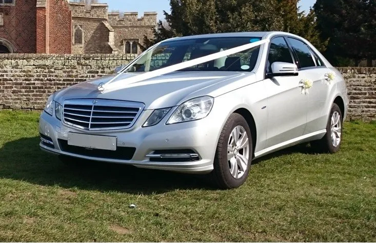 Sliver Mercedes wedding car